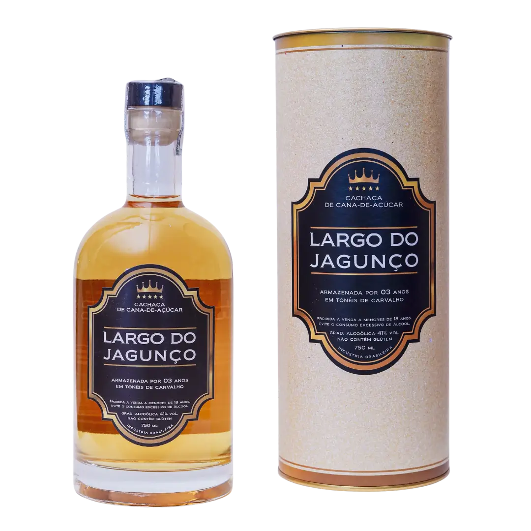 Cachaça Largo do Jagunço Nobre 3 anos em carvalho com estojo cilíndrico